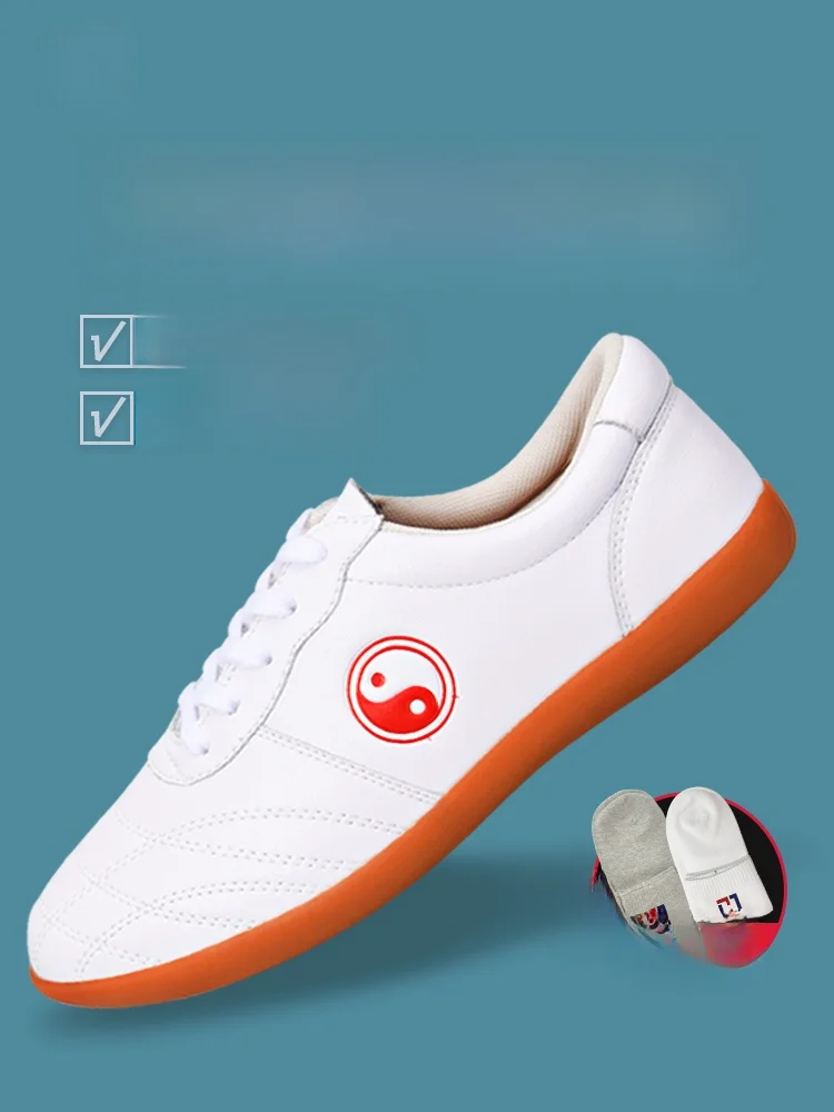 武雲龍太極拳シューズ-本革牛筋ソール-武術シューズ-男女兼用-通気性-オールシーズン-スポーツシューズ