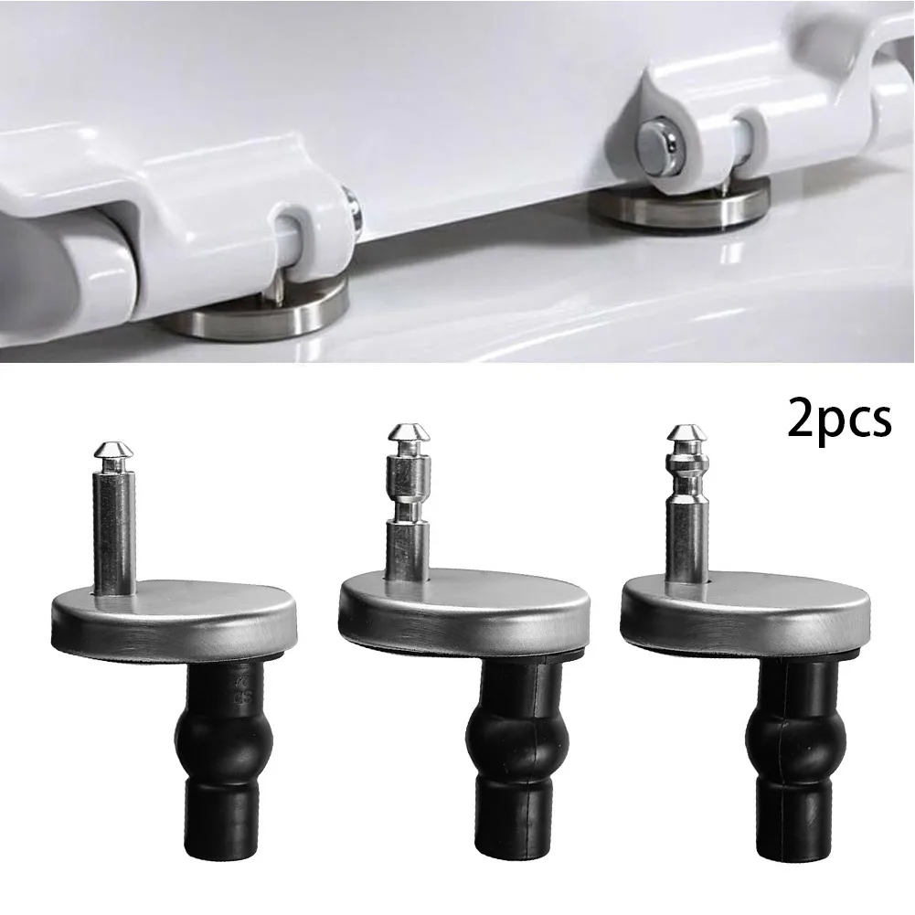 2pcs Toilet Seat Hinges Fixings Soft Release Quick Fit Replacement Universal Stainless Steel Toilet Seats Top Fix Hinge Hardware