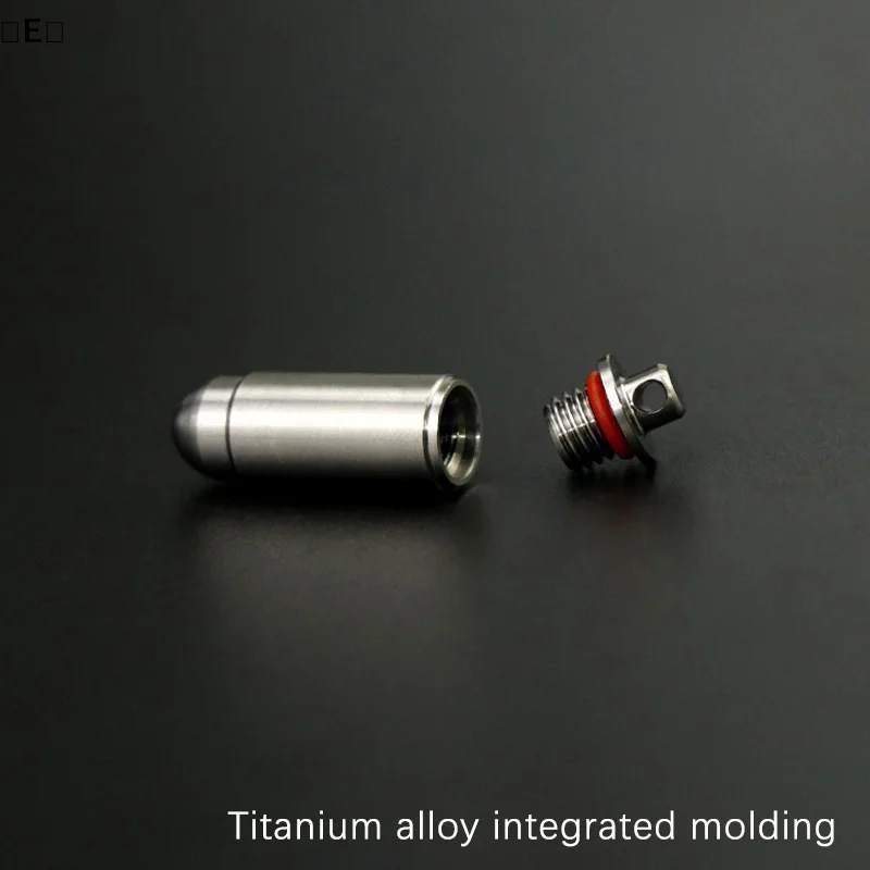 〔E〕Titanium Alloy Waterproof Pill Box Portable Sealed Pill Storage Bottle First Aid Medicine Container With Keychain Pendant - view 3