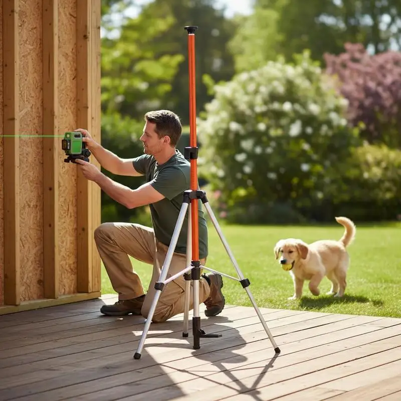 Trépied pour niveau laser, montage fileté 1/4"-20 et 5/8"-11, réglage de hauteur de 40,94 à 133,85 pouces avec niveau à bulle et support robuste, extensible, trépied en aluminium léger pour scanners laser