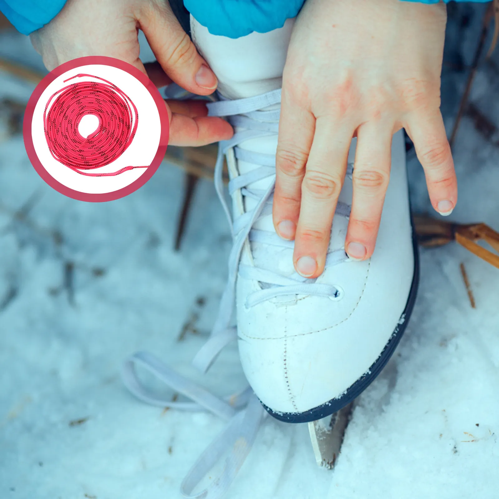 

1 пара полиэстеровых шнурков для коньков, розовые плоские вощеные шнурки для коньков, аксессуары для обуви для катания на коньках