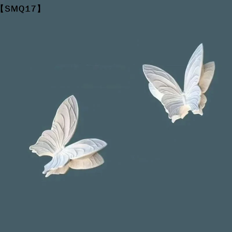1 PCS Butterfly Wall Decor White Plaster Butterfly Wall Art For Living Room Bedroom French Style Home Decor【SMQ】