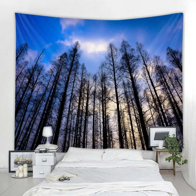 Tapestry for Bedroom Tapestry Blanket Snow Forest Tropical Jungle Wall Hanging Boho Mandala Home Decor Room Yoga Mat Sofa Sheet