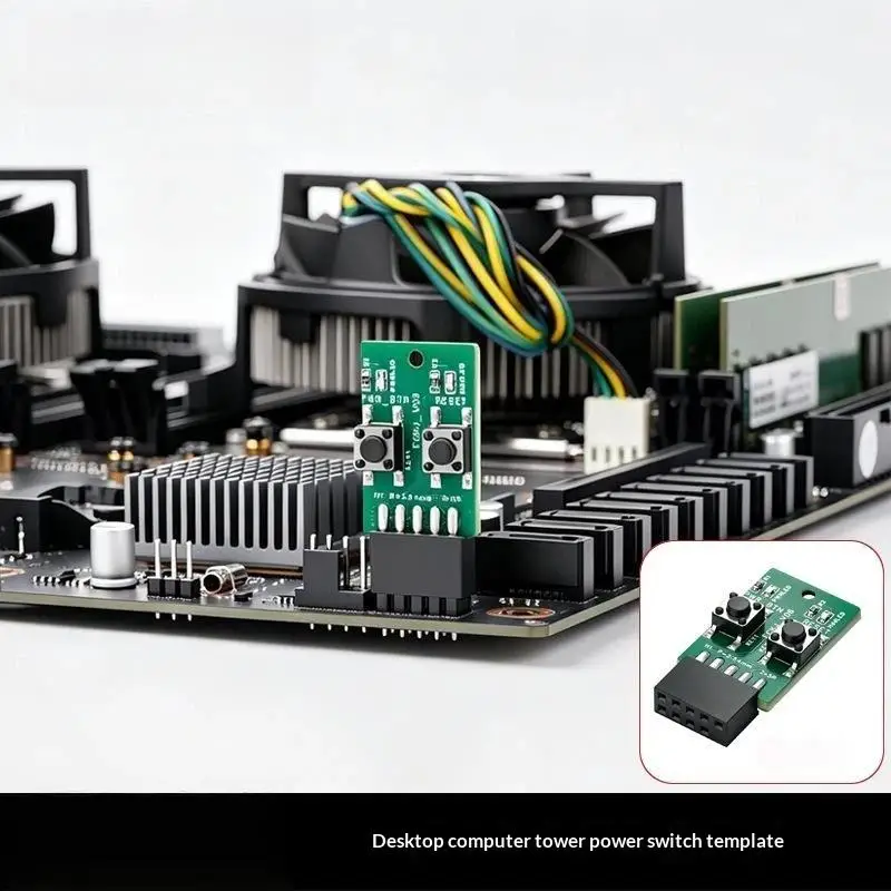 ∘PC Power Reset Switch Module 9Pin Header with LED Indicator for Desktop Motherboard Repair Upgrade