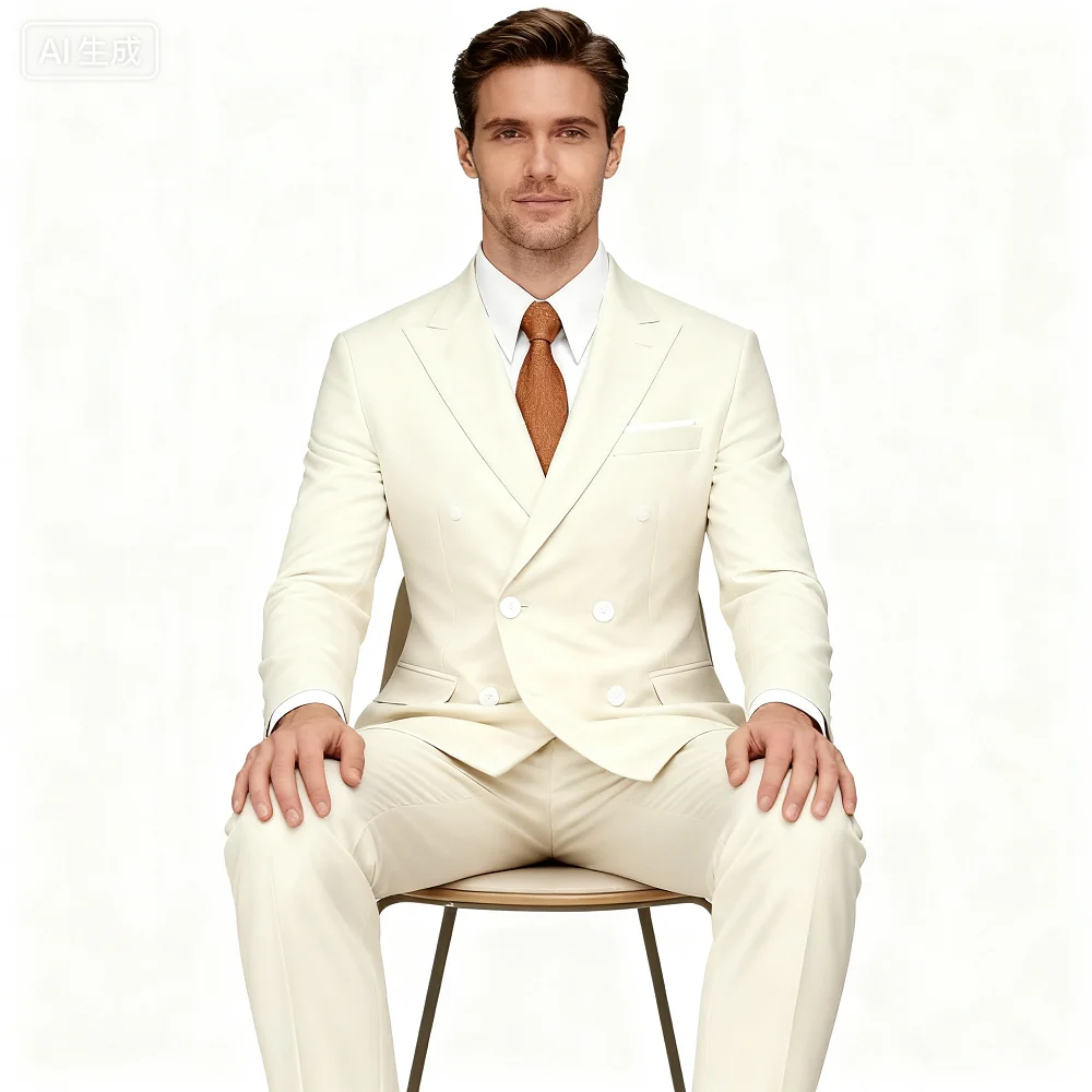 

Men's Big & Tall Slim Fit Business Casual Suit for Weddings Genuine Blazer Waistcoat And Pants Dress Trousers US Size