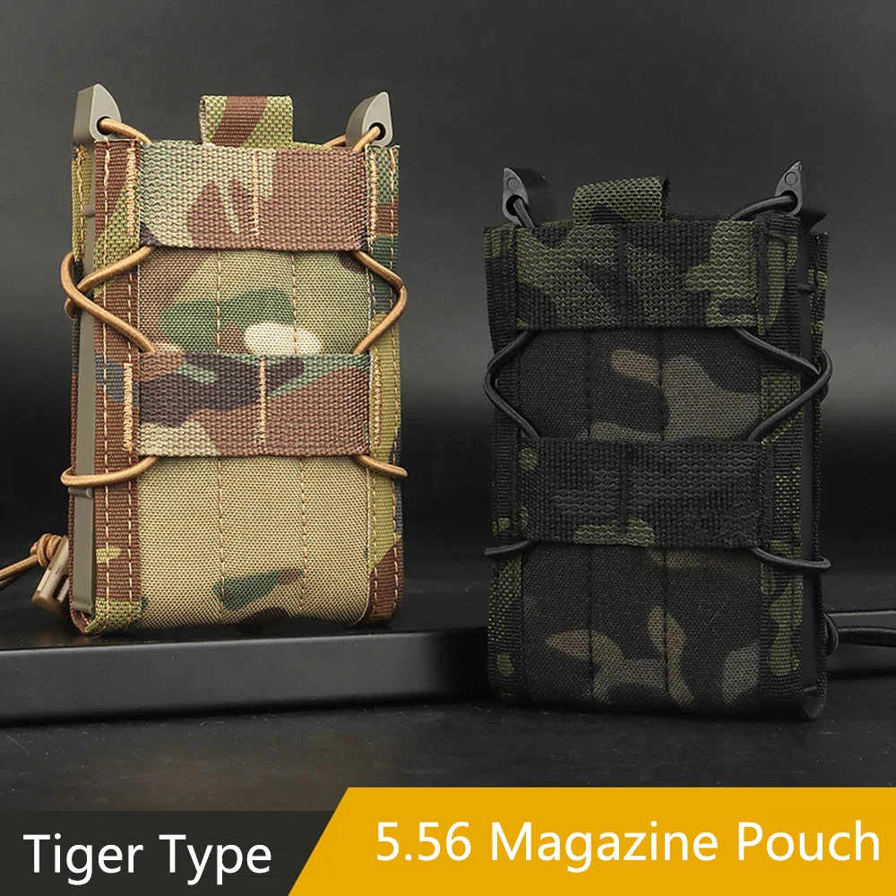 

Tactical 5.56 Magazine Pouch, Tiger Type Holster, AK AR, M4, AR15, Single Mag Bag, Molle, Hunting, Shooting, Airsoft