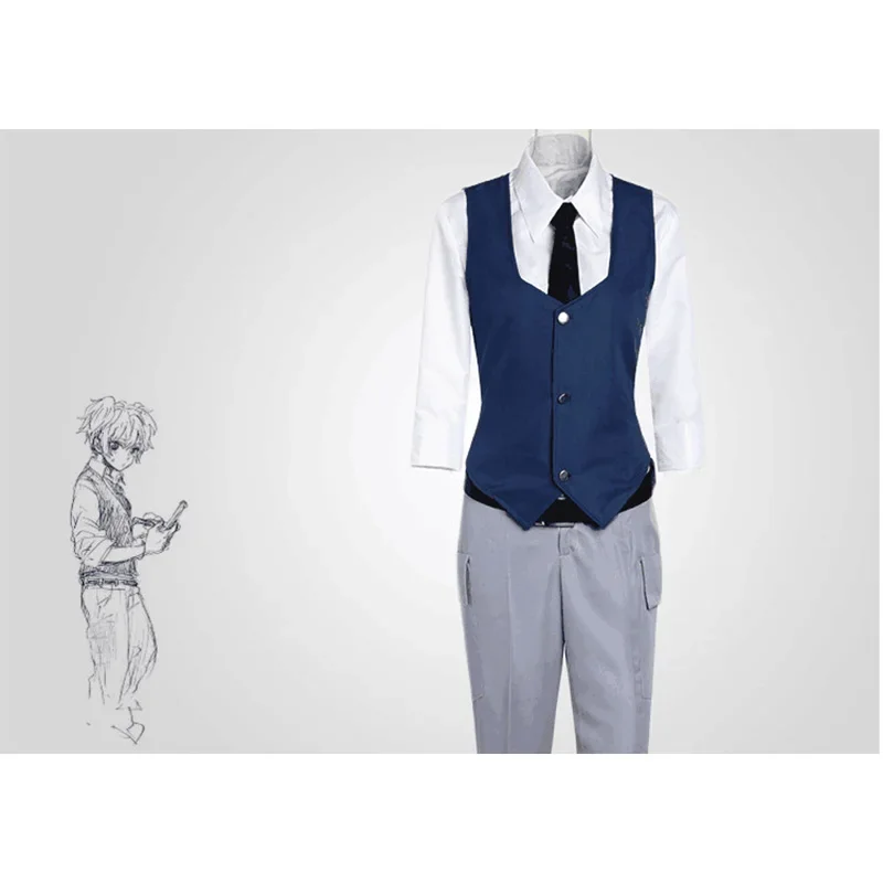 Anime Assassination Classroom Shiota Nagisa Cosplay Costume School Boy Uniform Blue Wig Tie Vest Halloween Christmas Party Suit