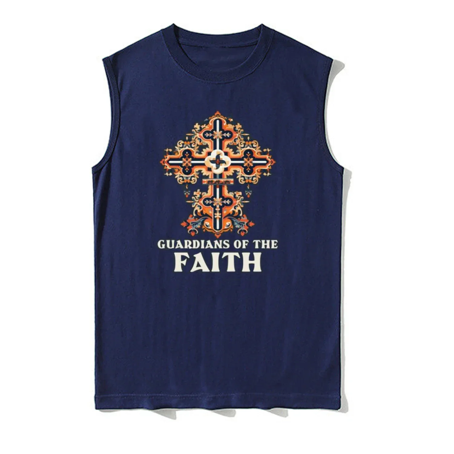 Guardians of The Faith Orthodox Cross Tank Top 100% Cotton O-Neck Summer Casual Mens Vest Sleeveless T-shirt Religion Streetwear