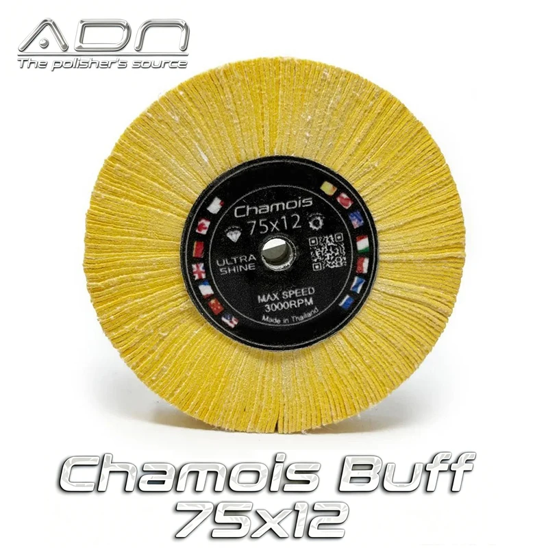 ADN 75×12mm 3M Synthetic Chamois Flap Wheel 3000RPM Jewelry Polishing Buff for Gold Silver Soft Metals