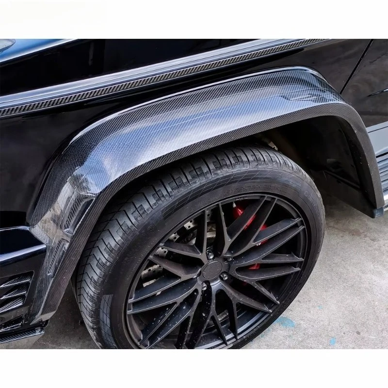 4PCS/SET Dry Carbon Fiber Wide Fender Wheel Flare Trims for  G-Class W464 G350 G500  G63