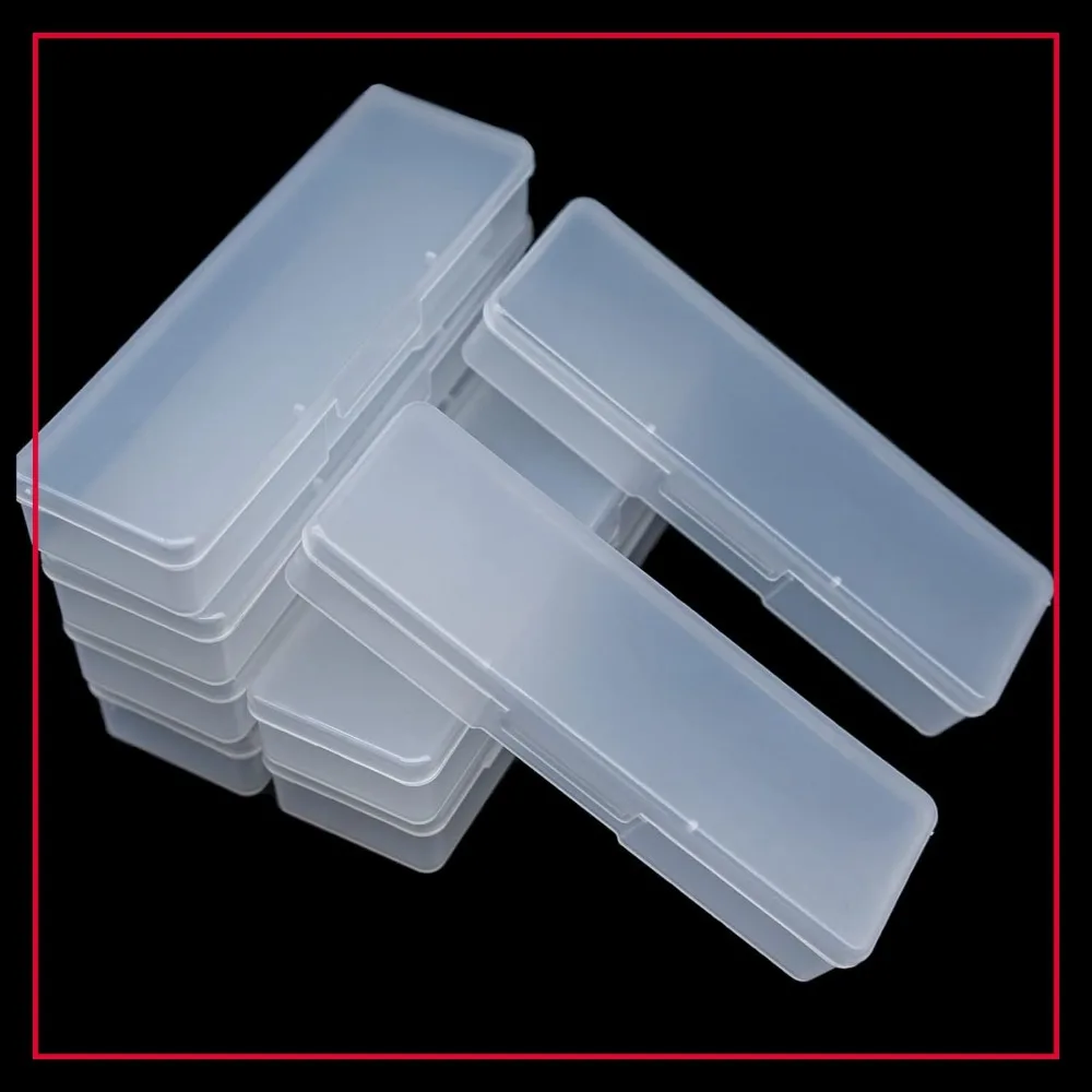 

8 Pieces Clear Manicure Tool Box, Transparent Nail Art Storage Case for Organizing (7.1x1.96x1.18)