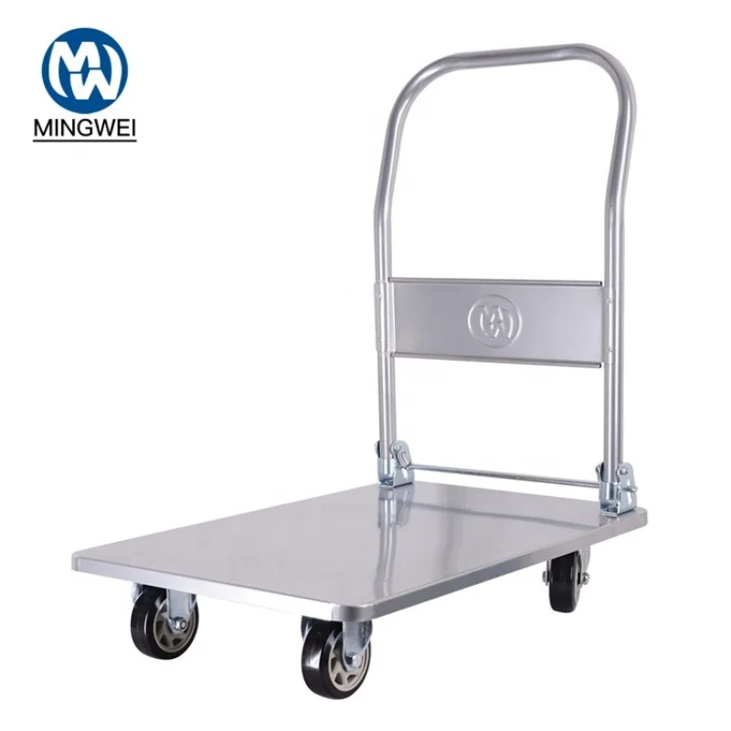 custom.Market Cart Hand Cart Foldable Stainless Steel Platform Trolley