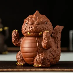 Dinosaur Tea Pet,Bionic Purple Clay Pot,Teapot High-end Kung Fu Tea Set Personalized Birthday Gift Cute Cartoon Teapot Teaware