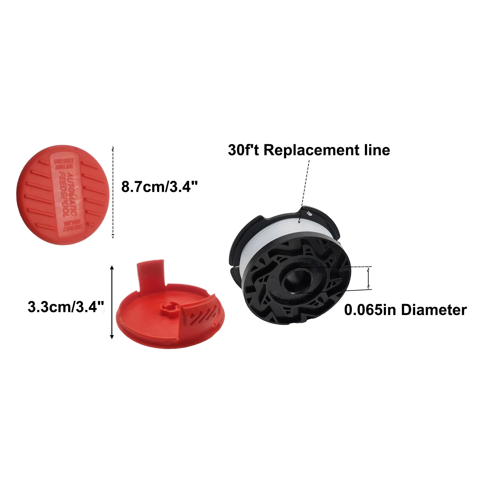 

2 Pcs Spools With Spool Cap 385022-02 385022-03 90624846 A6481 Auto Feed Replacement Spool Eliminates Garden Tools Parts