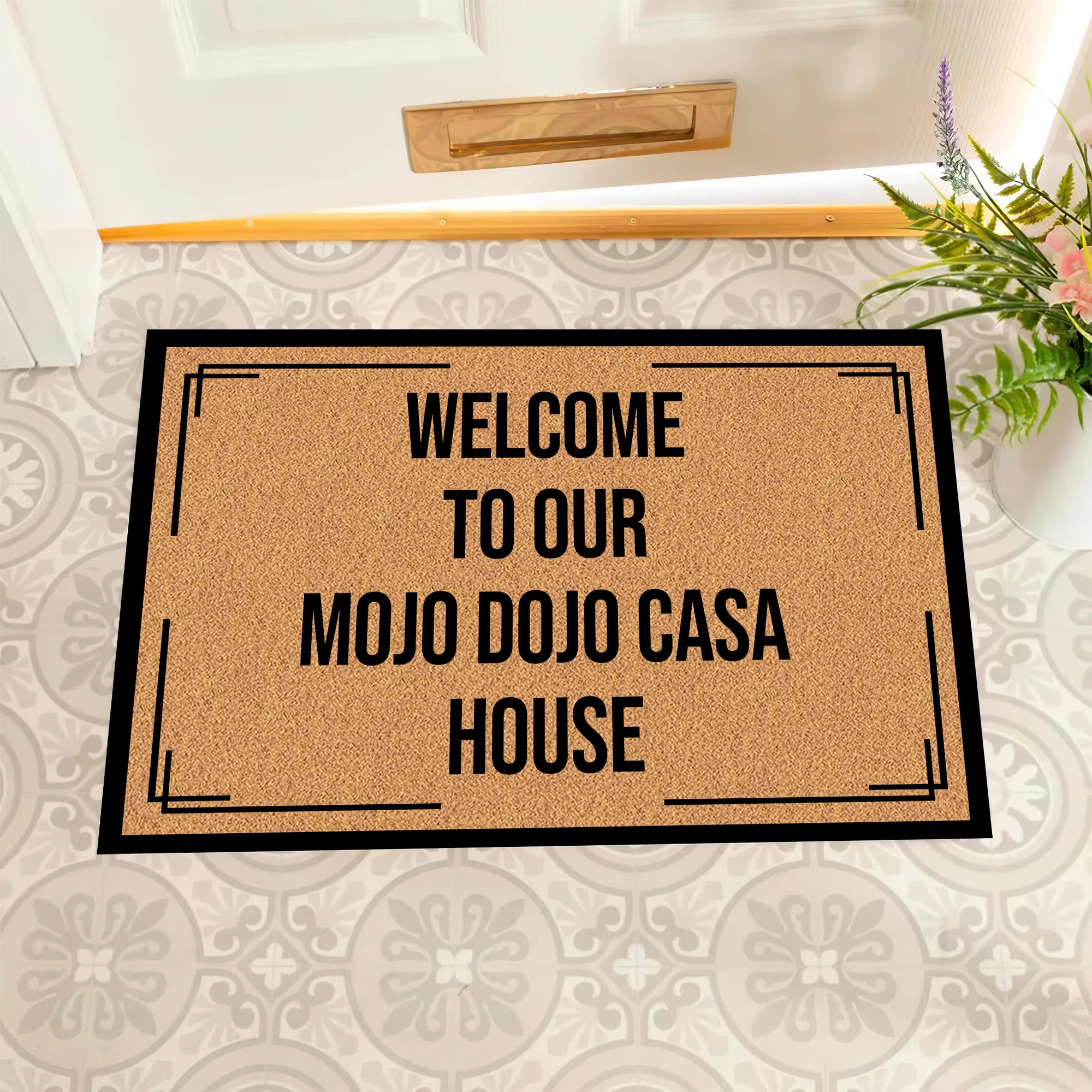 

Welcome to Our Mojo Dojo Casa House Doormat Rubber Non-Slip Floors Mats for Entryway Door Mat Indoor Floor Kitchen Rugs