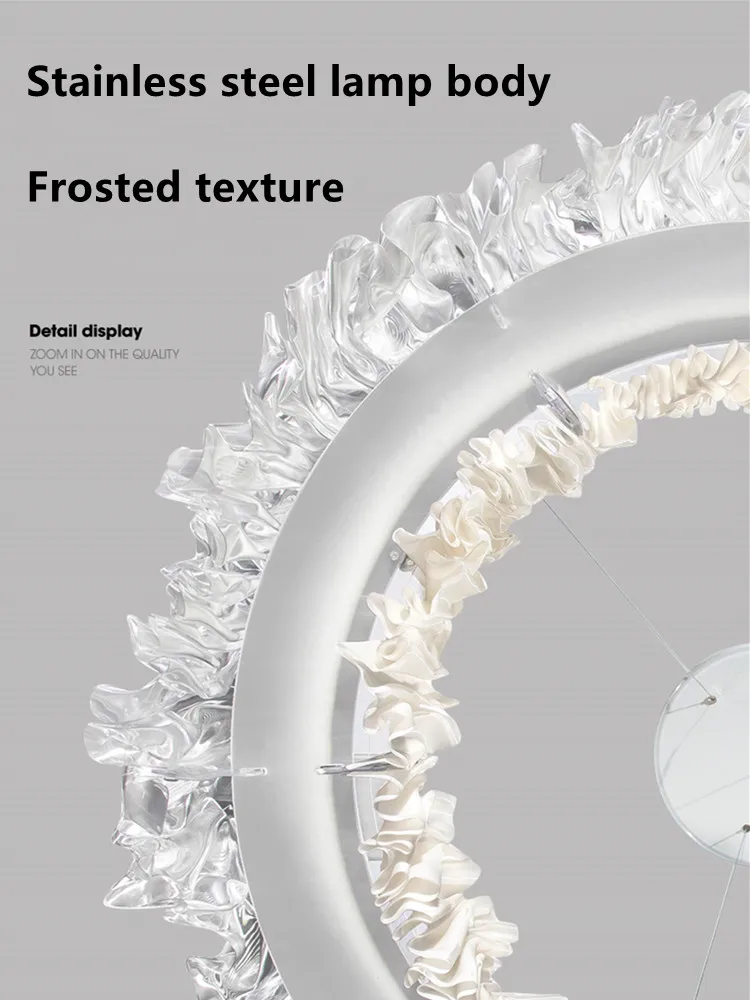 2026 إيطاليا مصمم الاكريليك قلادة ضوء مصابيح LED مستديرة معلقة غرفة المعيشة ديكور غرفة نوم تركيبة إضاءة الذهبي بريق تشاند