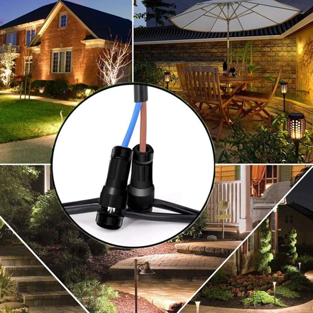 

4 Pcs Low Voltage Wire Connectors Waterproof L scape Lighting Electrical Outdoor Solar Garden Driveway Yard Patiode Wall Tree