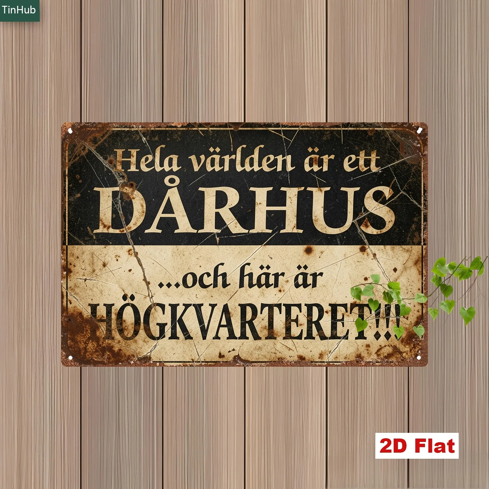 2D Flat 1pc Retro Swedish Humor Slogan Metal Sign, 20X30Cm Iron Sign, Printed with The Words 