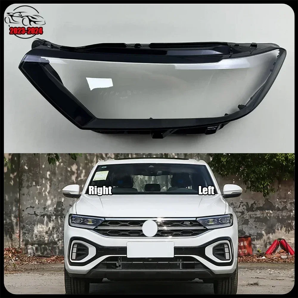 

For Volkswagen VW T-Roc 2023 2024 Car Front Headlight Lens Glass Caps Auto Shell Headlamp Lampshade Head light Lamp Cover