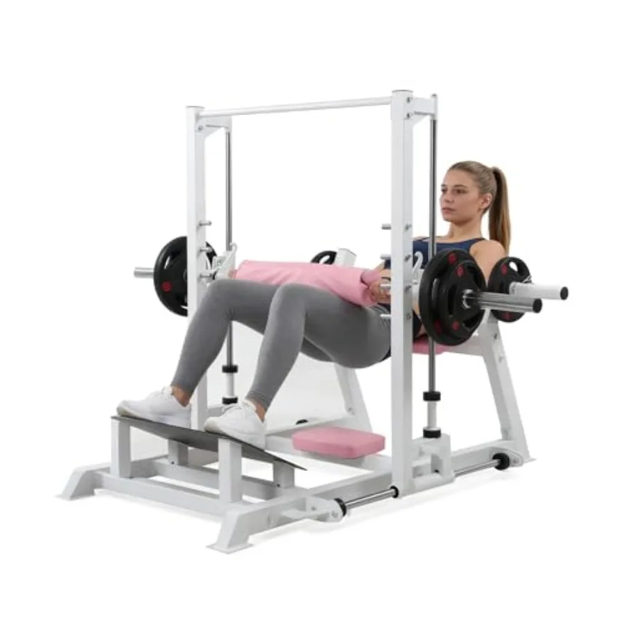

Тренажер для ягодиц Heavy Duty Hip Thrust Machine с нагрузкой до 770 фунтов, для тренировки ягодичных мышц, с креплением для лент и держателем для гантелей, оборудование для силовых тренировок ягодиц