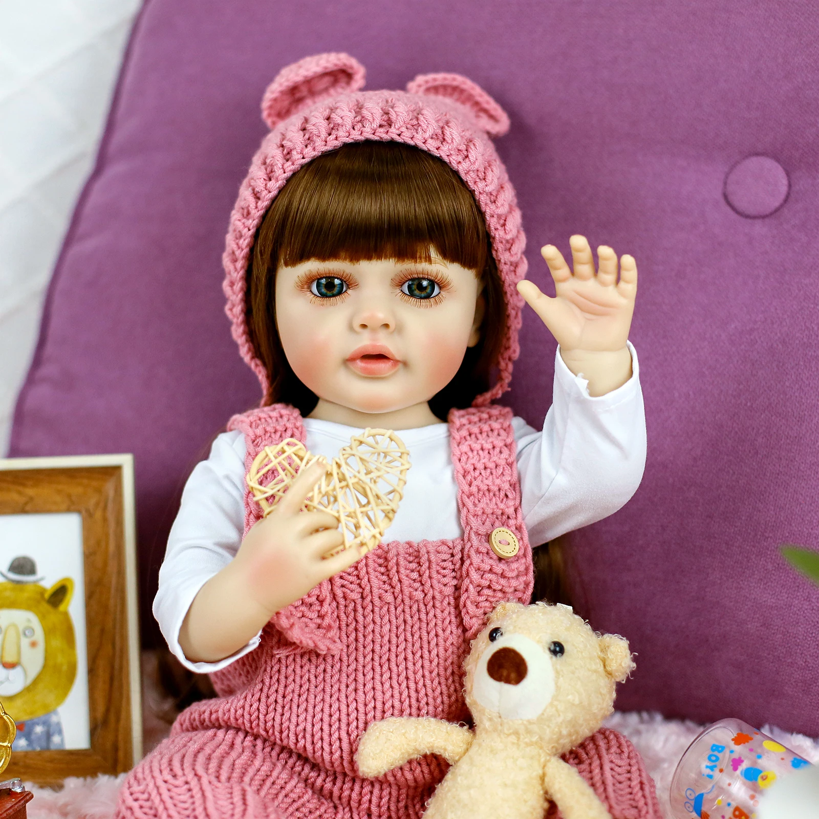 55 cm realistische baby reborn poppen siliconen full body meisje herboren peuter wasbare babypoppen prinses speelgoed voor kind kerstcadeaus