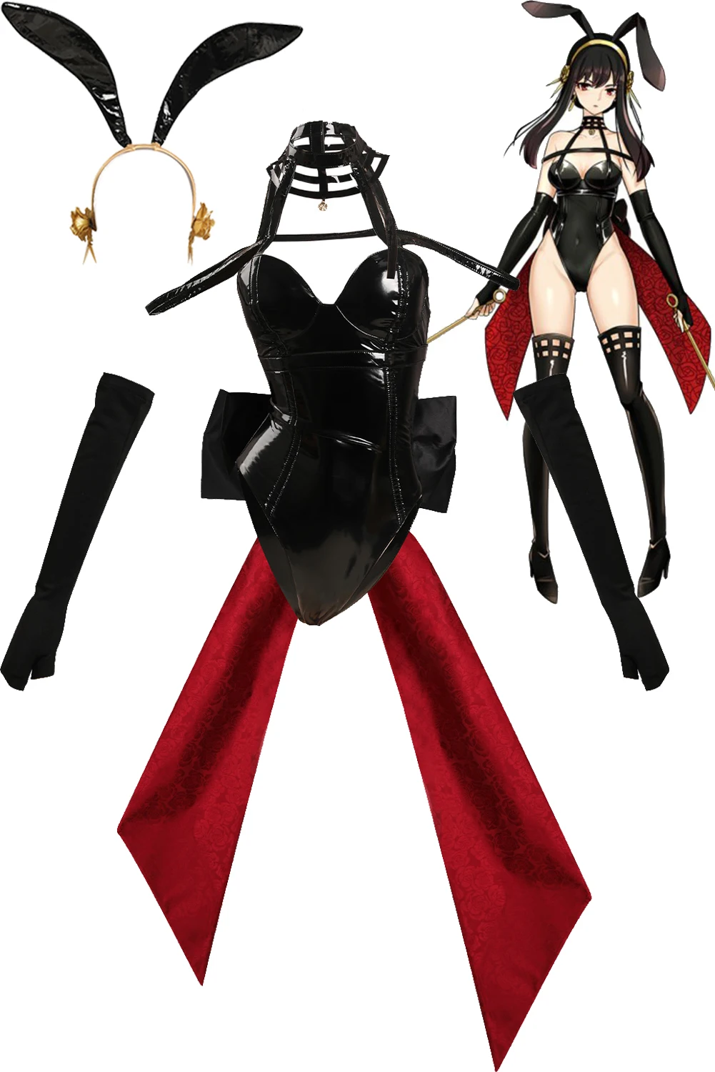 КосплейSPY, семейный костюм для косплея, Yor Forger Bunny, наряды для девочек, черные сексуальные женские боди, чулки на Хэллоуин, ролевые игры P