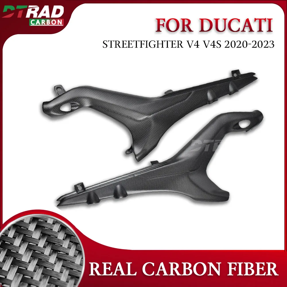 For DUCATI Streetfighter V4 S V4S 2019-2023 Accessories Carbon Fiber Seat Side Cowl Frame Cover Protector Fairing Kit