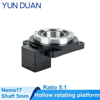 CNC 2 Arc Ratio 5:1 Gearbox Hollow Rotary Platform Divider DD Motor Replace Nema17 Stepper Motor Hollow Planetary Gear Reducer