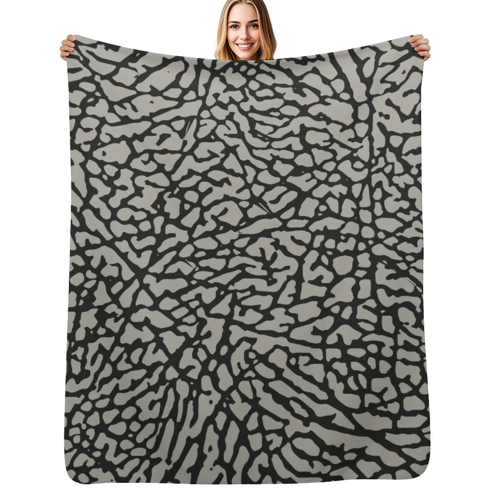 

Elephant Print Throw Blanket Thermal Baby Single Multi-Purpose Blankets