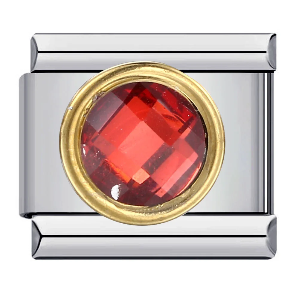 Bunte Zirkonia-Klassiker-Kreisglieder passend für 9mm Edelstahl-Armbänder, Schmuck zum Selbermachen. – Detail 4
