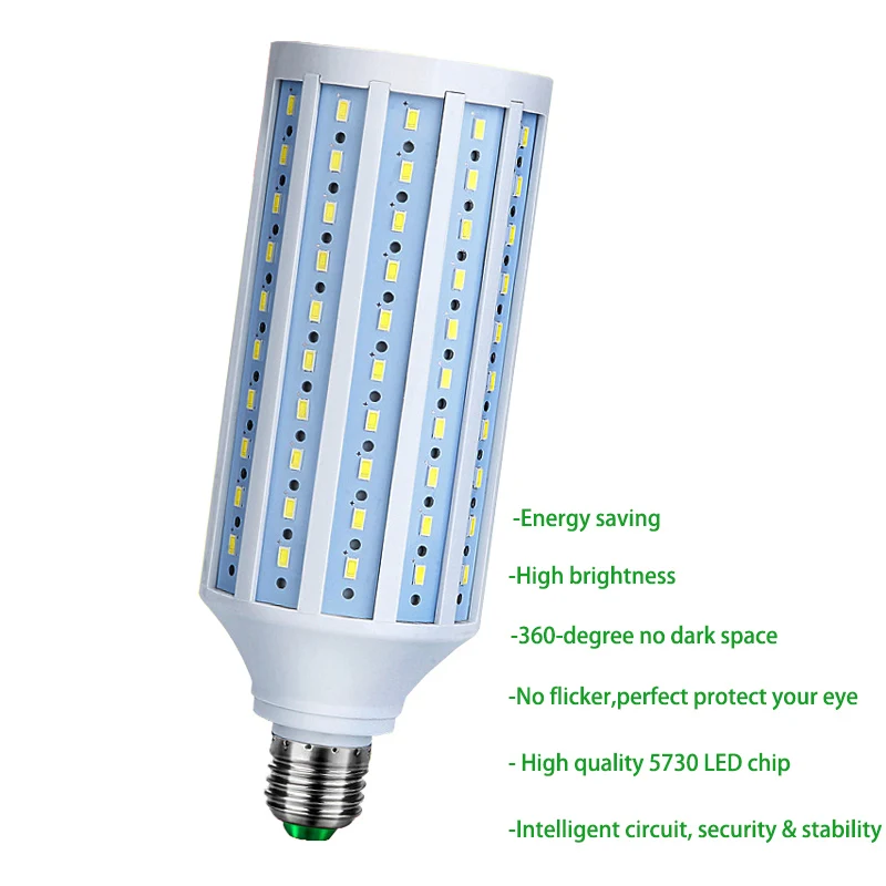 80W Corn LED Light E27 LED Lamp 220V LED Bulb 80W LEDs Corn Light SMD 5736 No Flicker Lights