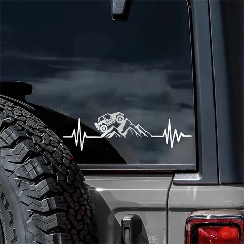 Reflective Heartbeat Mountain Off-Road Decal