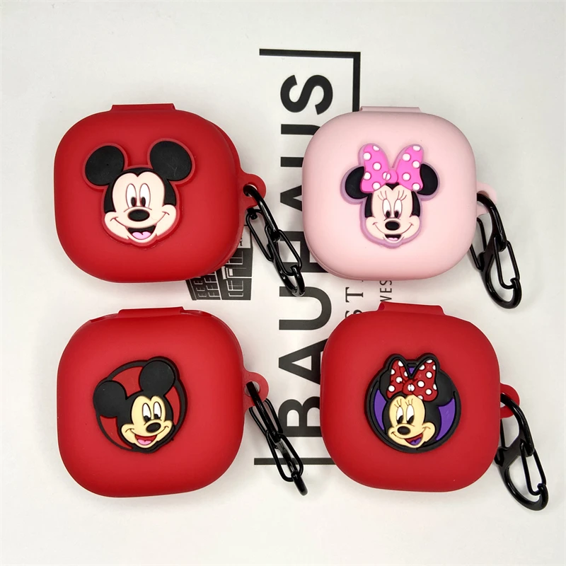 Disney Mickey Minnie Earphone Case for Samsung Galaxy Buds Live/Buds Pro/Buds 2/Buds2 Pro Silicone Soft Protective Case Earphone