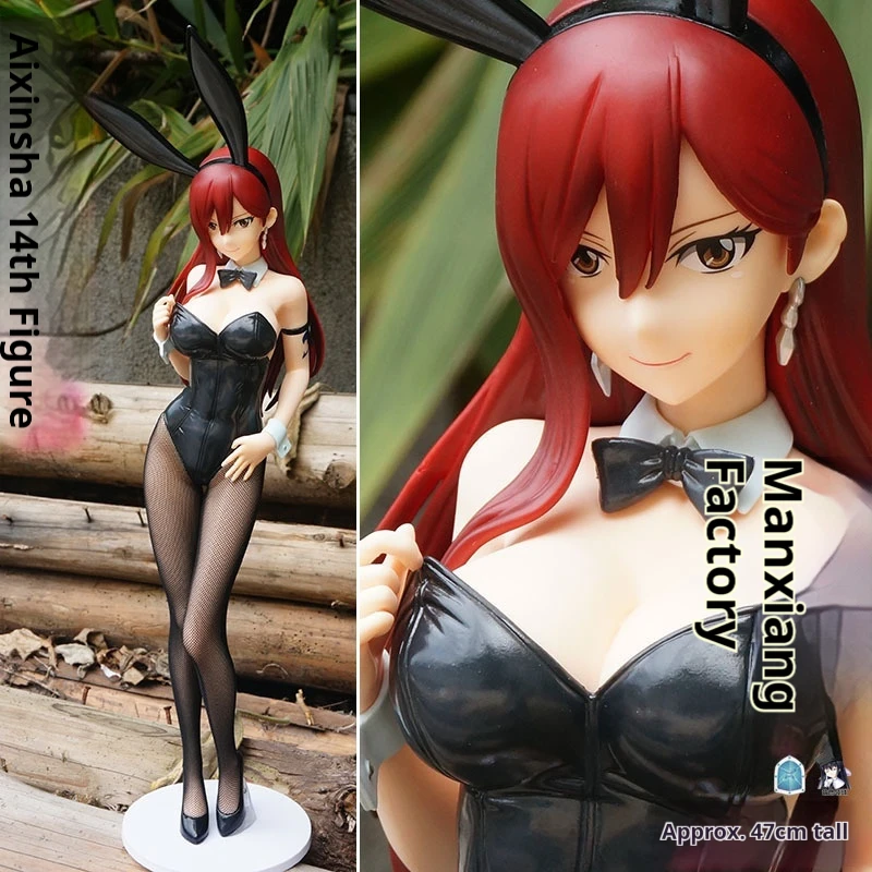 

Manxiang Erza Scarlet Figure Fairy Tail 1 4 Scale Bunny Girl Standing Model Desktop Decor Statue For Adult Anime Collectors Gift