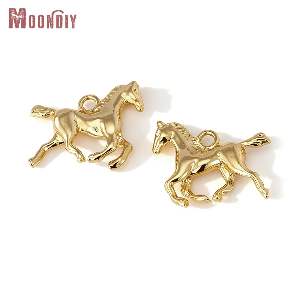 4 PZ 14.5x19 MM 18 K Colore Oro Ottone Cavallo Pendenti con ciondoli di Alta Qualità Fai Da Te Collana Orecchini Accessori di Gioielli Che Fanno Forniture