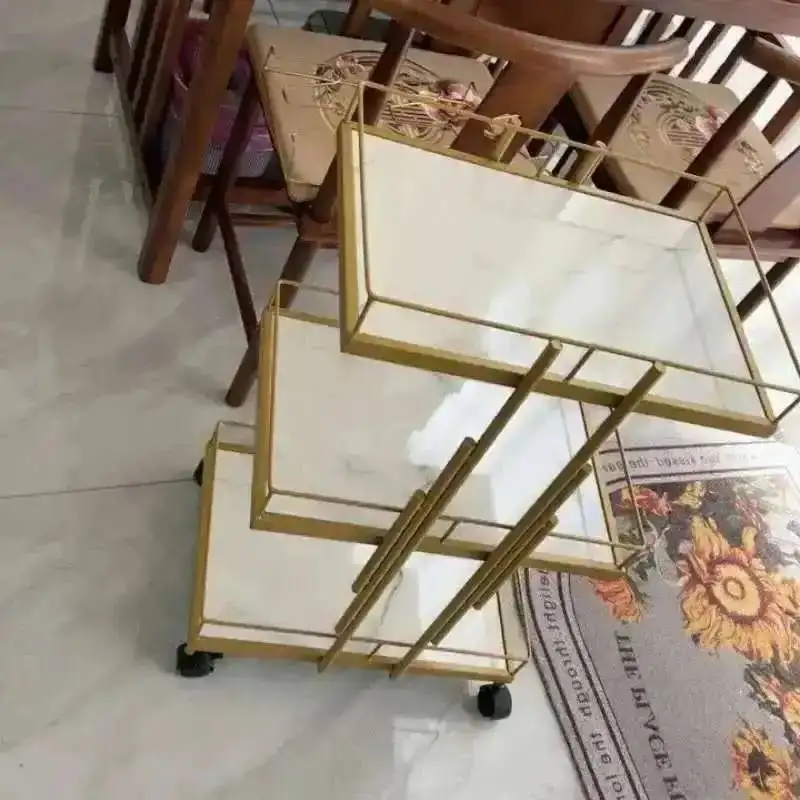 

Тележки для салона Golden Iron Американская профессиональная тележка для инструментов Вспомогательная тележка с колесами Современная мебель для салона красоты 트롤리