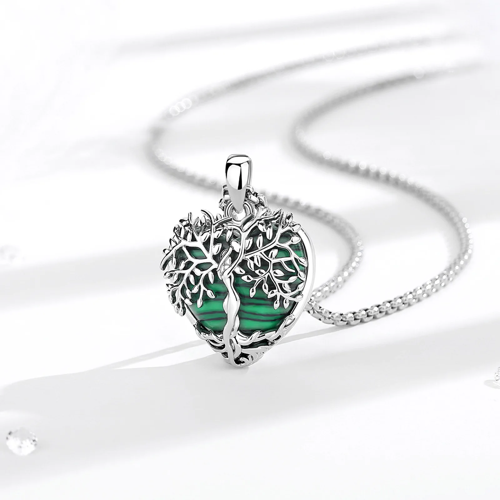 قلادة جمشت شجرة الحياة من يودورا ، حجر شفاء الطاقة ، حجر سبج كريستالي ، قلادة فيروزي ، مجوهرات روحية ، هدية تأمل