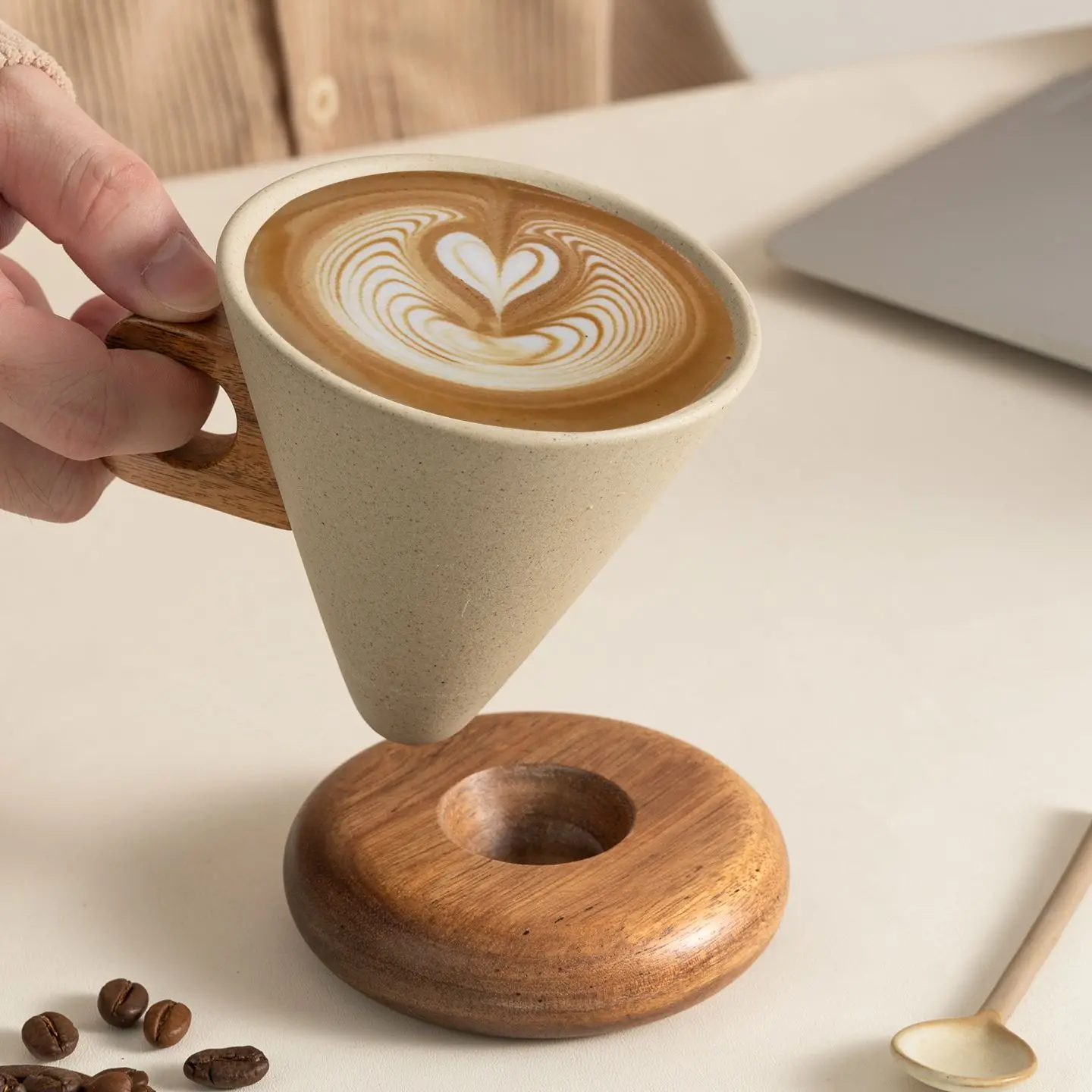 Handmade Coarse Pottery Light Luxury Coffee Mug High Aesthetic Personal Americano Latte Cup for Home Office Kitchen Daily Gift