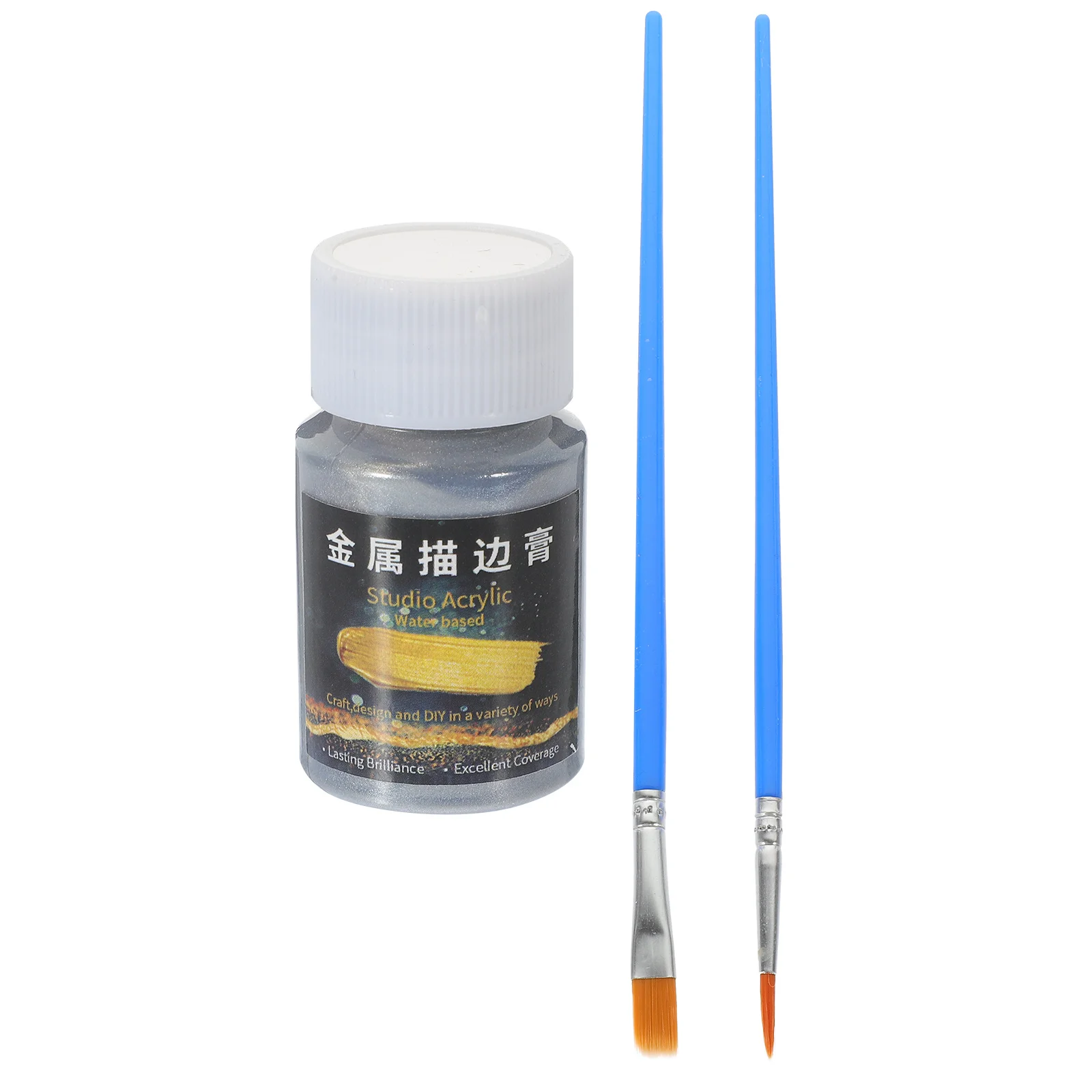 

1 set 1 Set Silver Glitter Paint For Art Craft Liquid Metallic Acrylic Pigment Diy Painting Supplies On Paper Fabric Ceramics