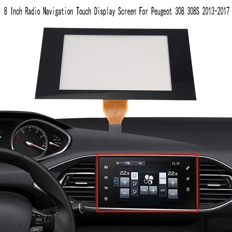 

Car 8 Inch Radio Navigation Touch Display Screen For Peugeot 308 308S 2013-2017 LAM0703608B Replacement Parts