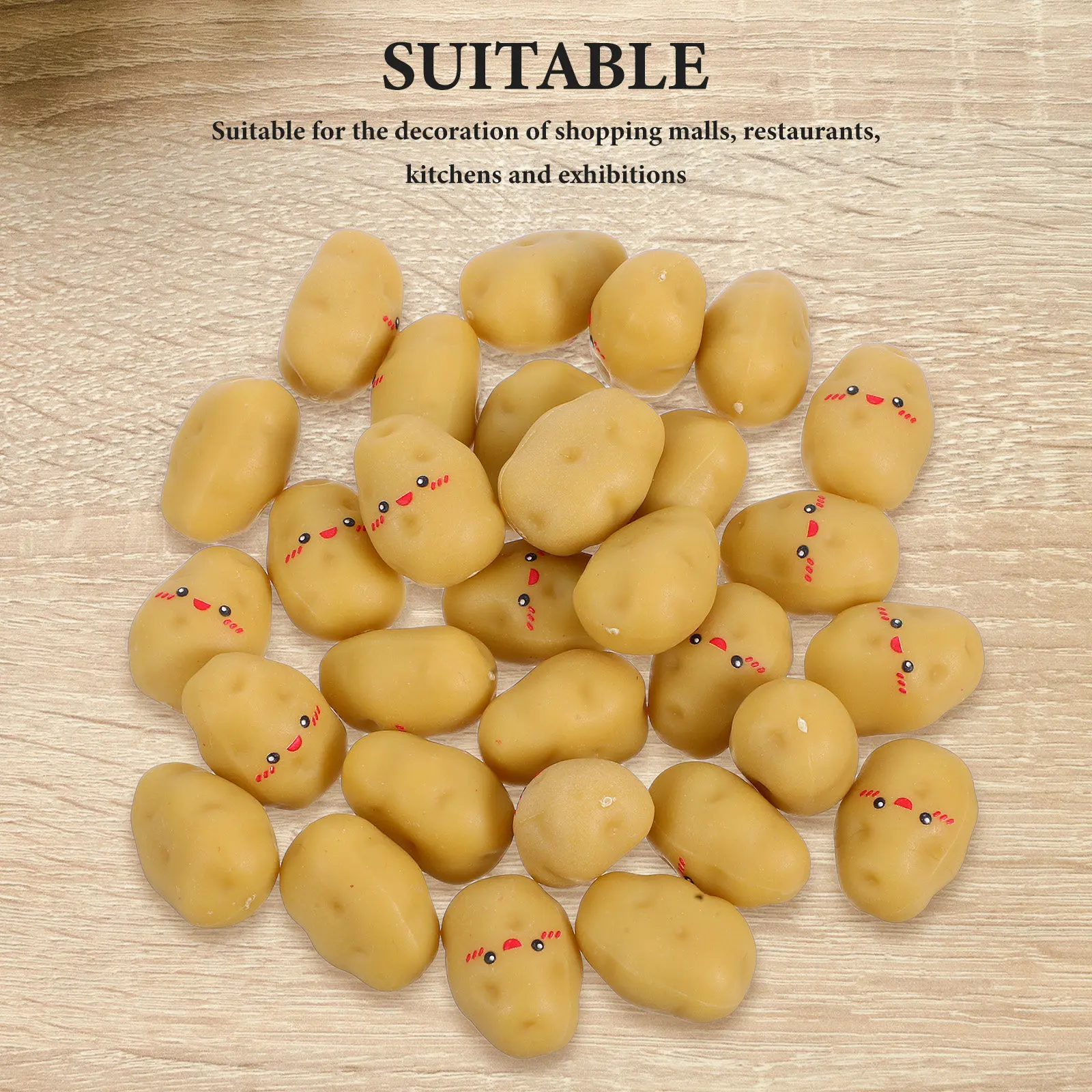 

30 шт. миниатюрных картофелей из смолы, искусственные овощи для декора кухонной столешницы, забавные реалистичные картофелины для украшения дня рождения