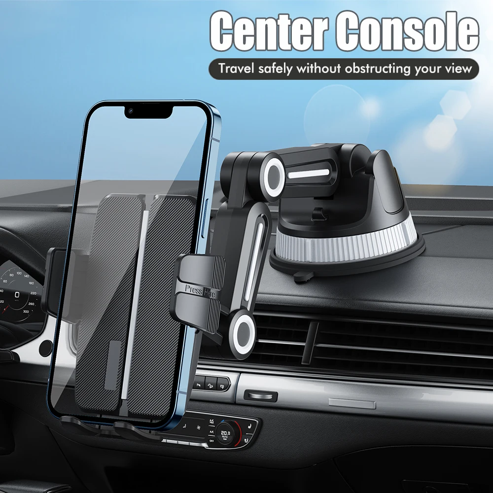 Suction Cup Car Phone Holder, One Touch Pop Up Strong Magnetic Mount Universal Phone Stand for Truck Vehicle