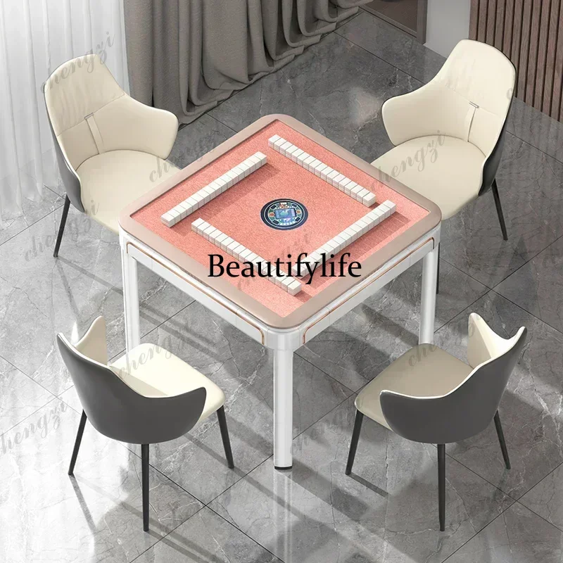 Smart Mahjong Machine Household Automatic Dining Table Dual-Use Four-Mouth Machine
