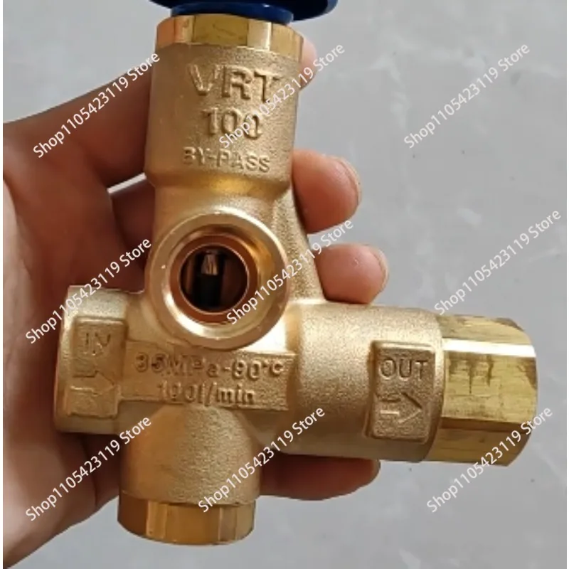 VRT100 By-pass High Quality Brass  Regulating Valve / Unloading Valve 350bar/5075psi 100L/min26.4gpm 90℃ Connection Size 1/2