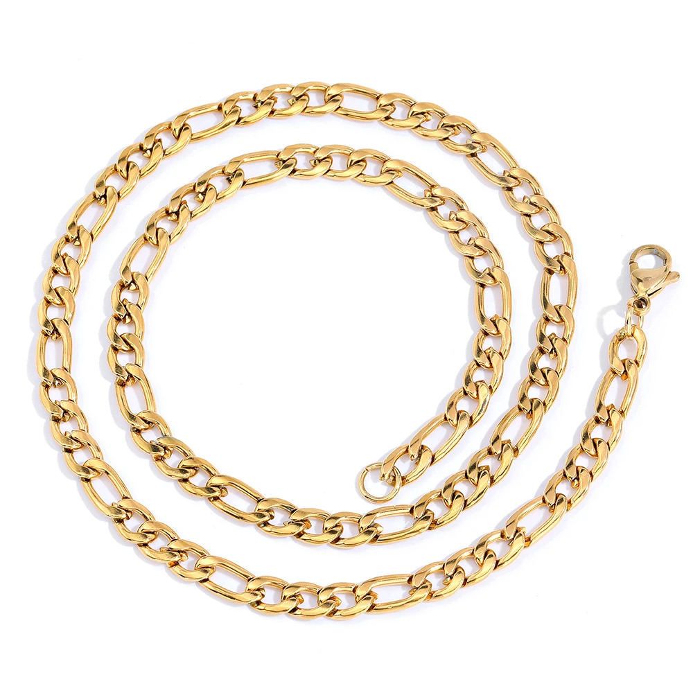 HHIOK Hip Hop Style In Stock 3MM/5MM Stainless Steel Necklace Lobster Buckle Design Simple and Beautiful Wholesale