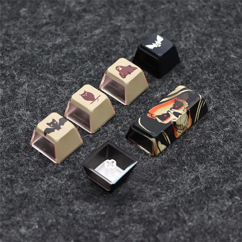 

Тема Хэллоуина, 150-клавишный колпачок, профиль, двойная подсветка, колпачок для механической клавиатуры, колпачки для клавиш с краской