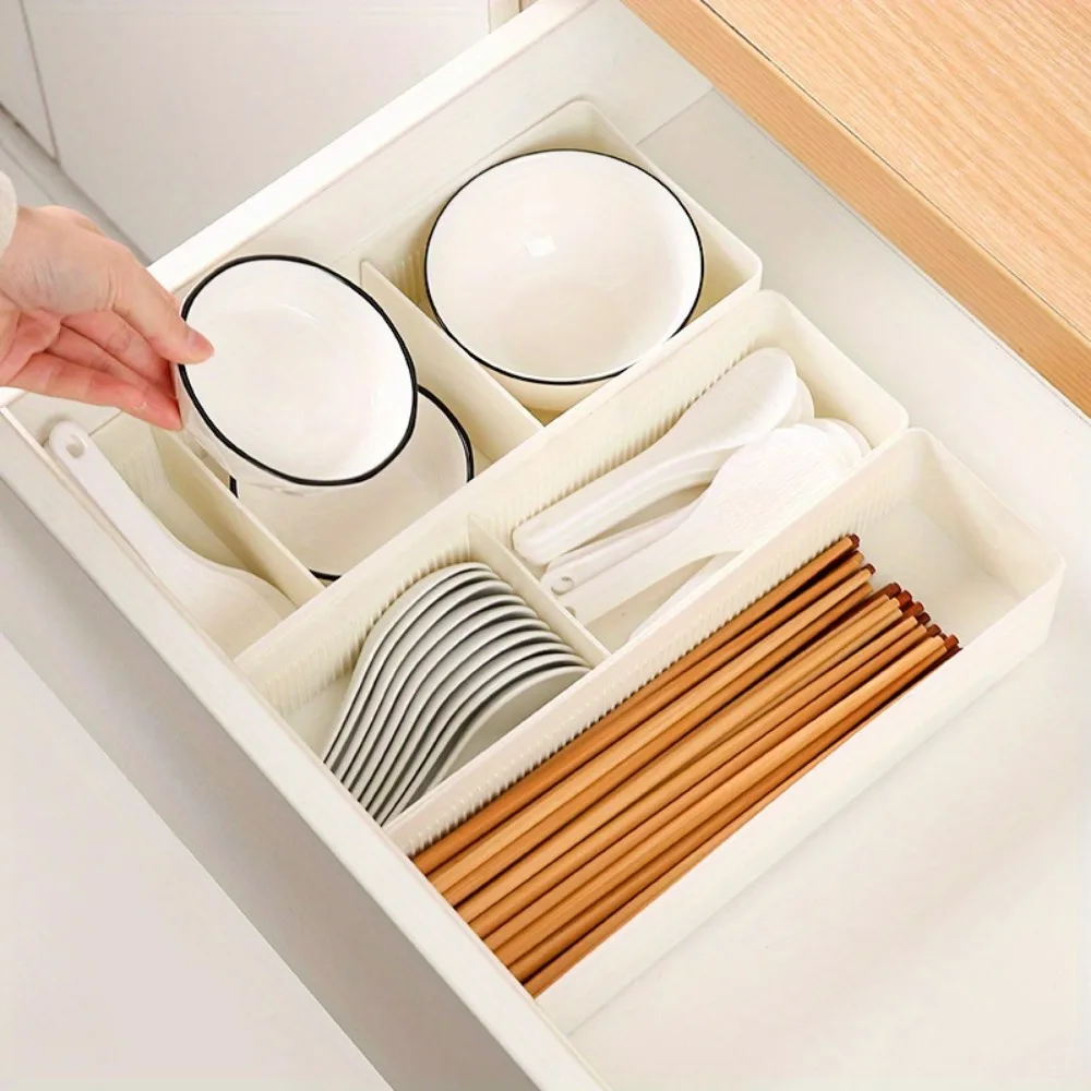 1pc drawer-type plastic storage box tray, split storage box container, free combination, desktop drawer-type storage box,