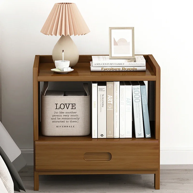 Bedside table simple bedroom locker solid wood simple bedside multi-layer narrow cabinet rack storage