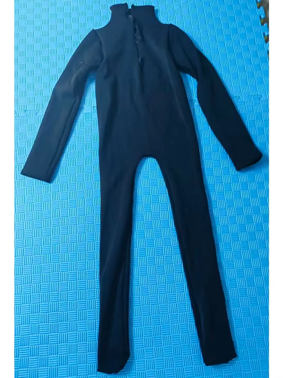 650G Zipper High Collar Fleece Thermal Underwear Bodystocking Close Open Crotch Bodysuit Tights Leotard Conjoined Shaping Pijama