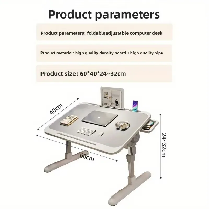Lifting and Folding Bed, Student Dormitory Desk, Bedroom Bay Window, Adjustable Angle and Height, Multi-Functional Small